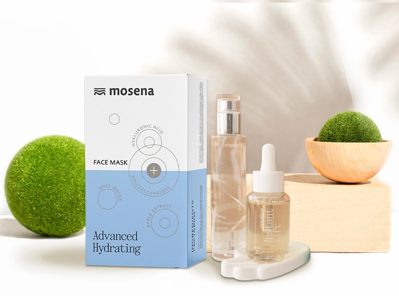 Komplekt Hydra Glow - lifting serum, dvufazna maska i osvezhavasht mist